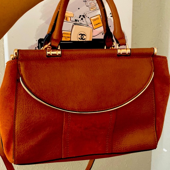 LC Lauren Conrad Handbags - Gorgeous Lauren Conrad handbag with a unique suede design and front flip